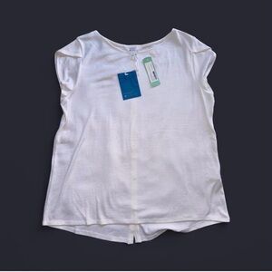 NWT Market & Spruce White Button Back Cap Sleeve Top - XL
